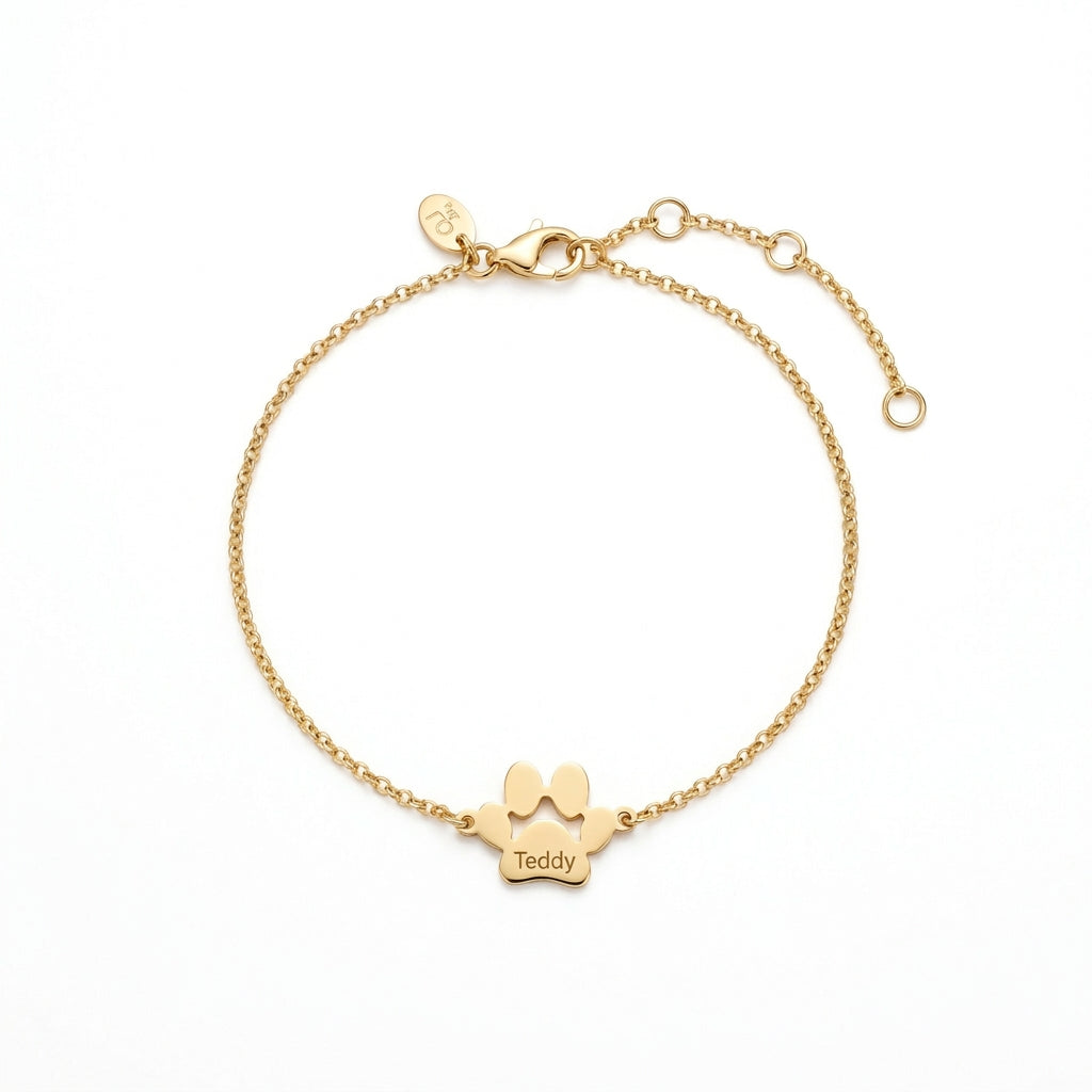 Custom Paw Name Bracelet