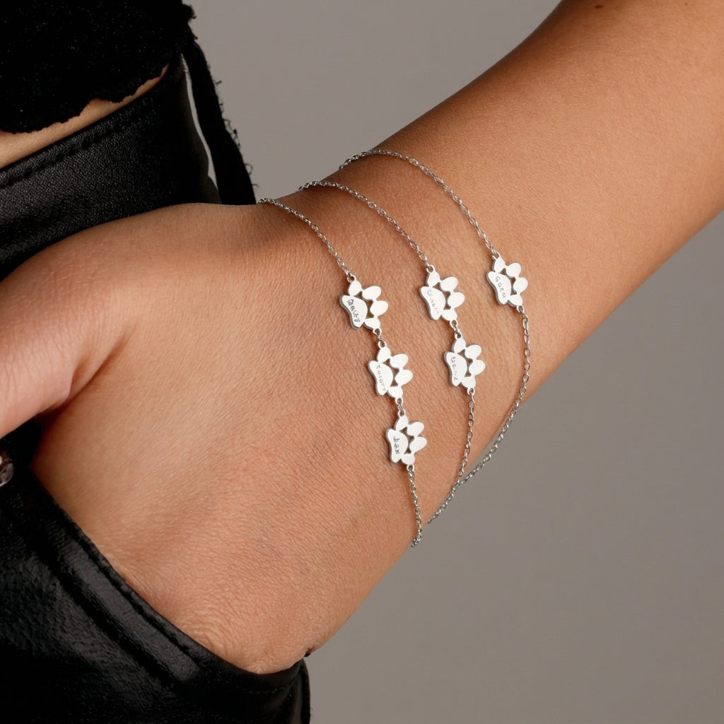 Custom Paw Name Bracelet