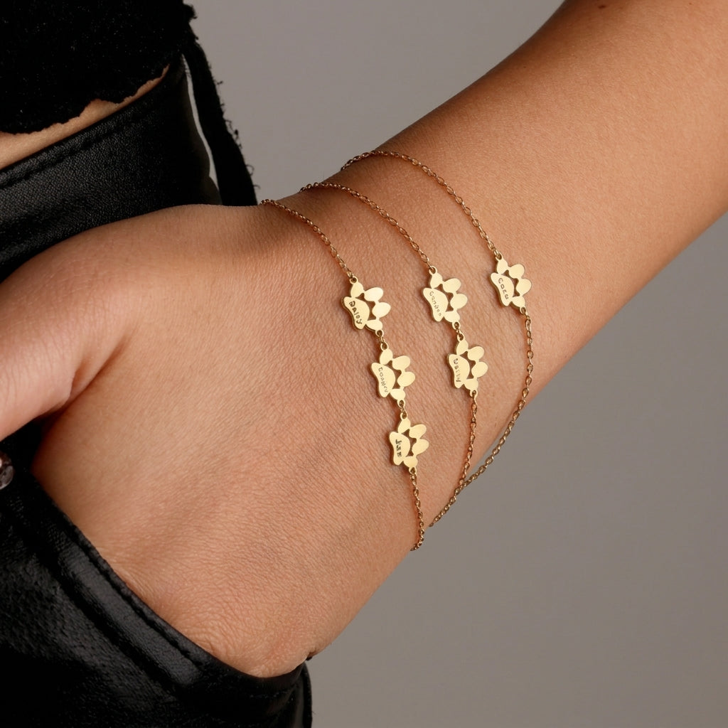 Custom Paw Name Bracelet