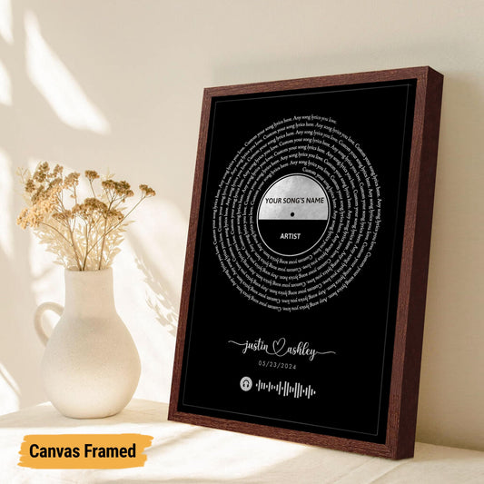 Custom Metallic Foil Song Lyrics Print