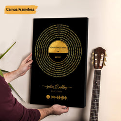 Custom Metallic Foil Song Lyrics Print
