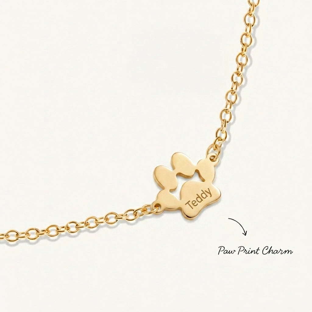 Custom Paw Name Bracelet