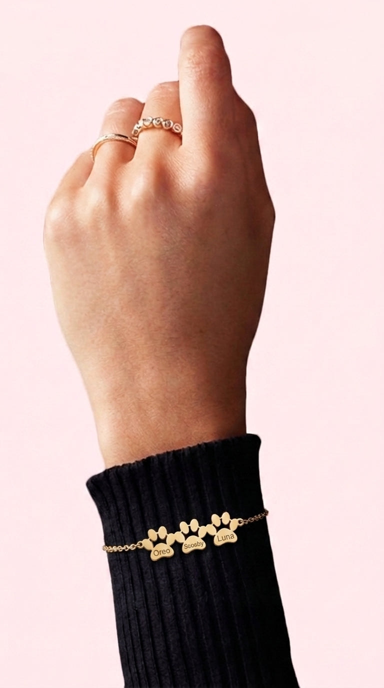 Custom Paw Name Bracelet