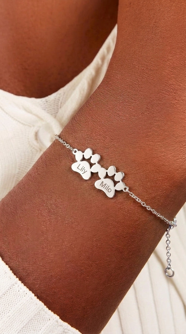 Custom Paw Name Bracelet