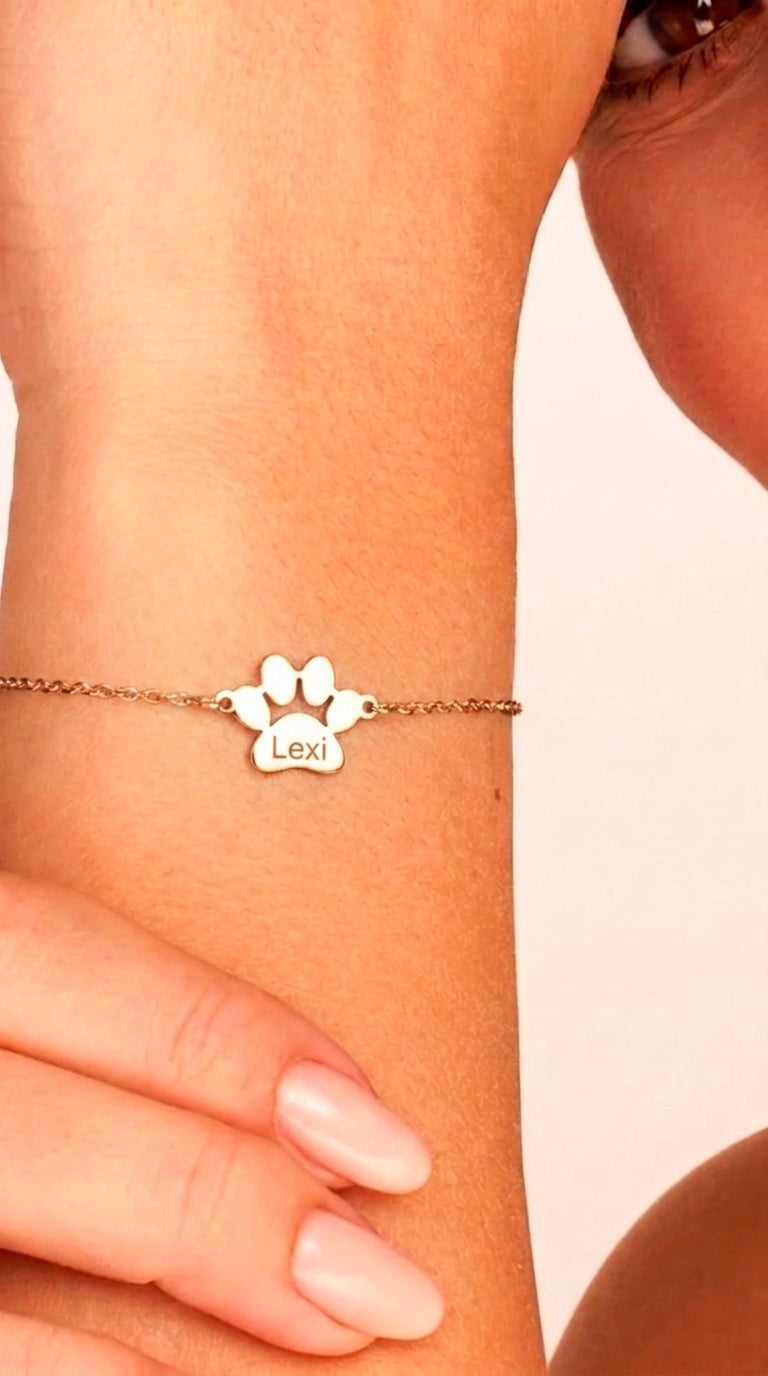 Custom Paw Name Bracelet